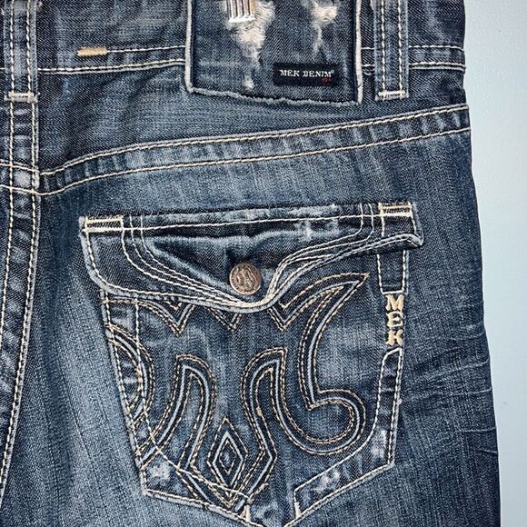 MEK Denim Men’s size W 40 denim jeans shorts Jorts baggy Skater - Picture 11 of 16